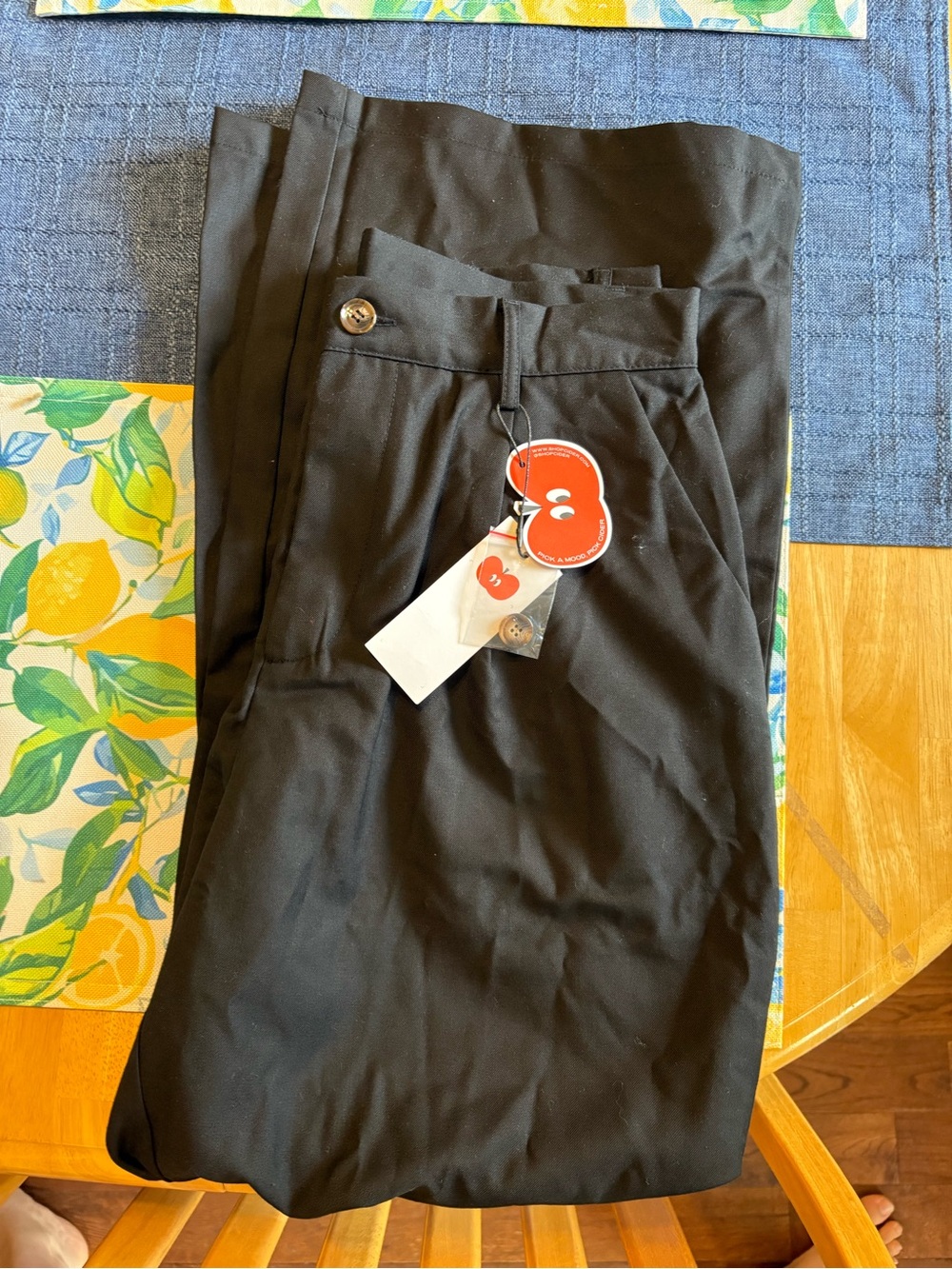 Cider Black Wide-Leg Dress Pants